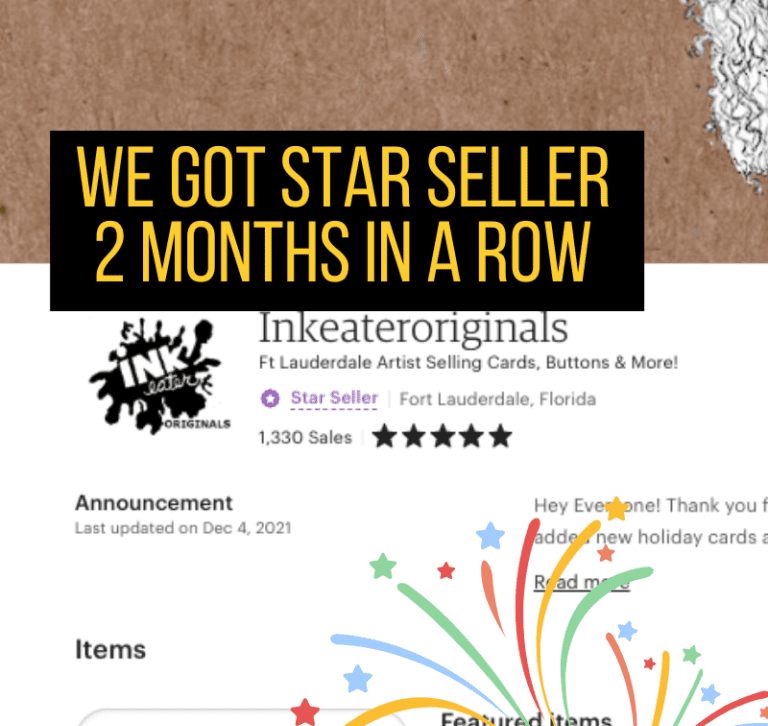 ETSY STAR SELLER TWO MONTHS IN A ROW!